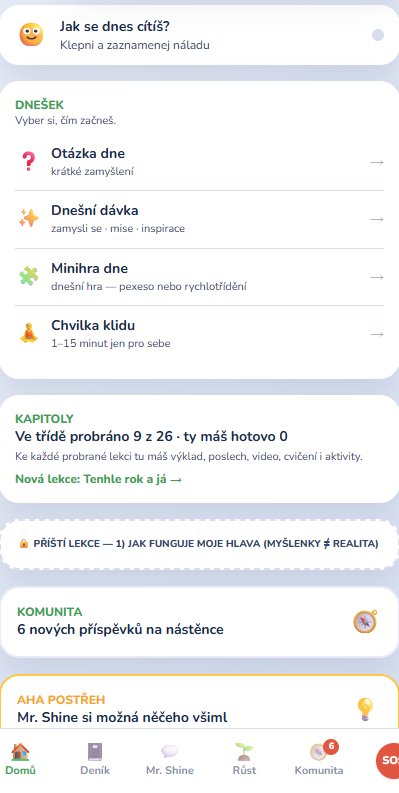 Aplikace Život v praxi - Dnešek